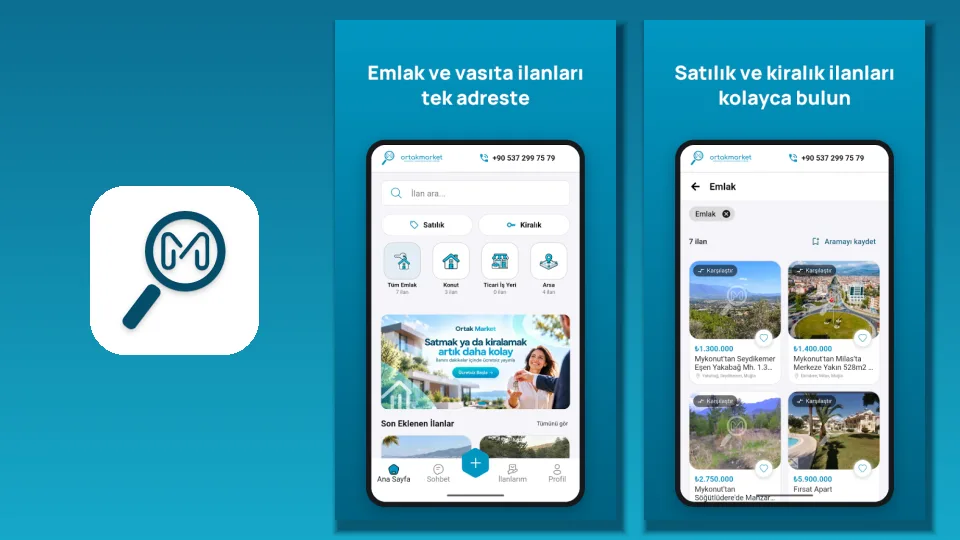 Ortak Market proje ve web sitesi önizlemesi